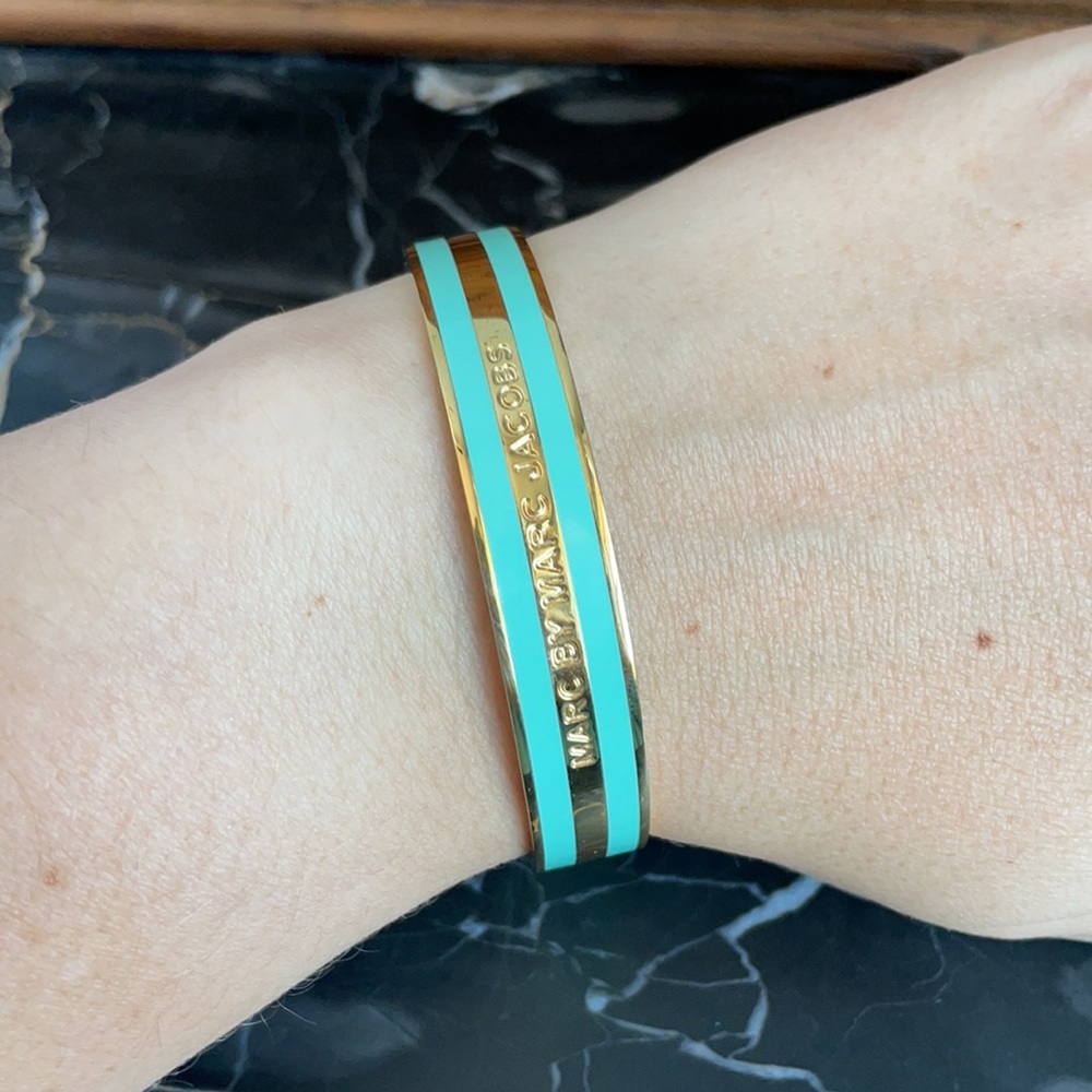 Marc Jacobs Gold & Turquoise Bangle Bracelet